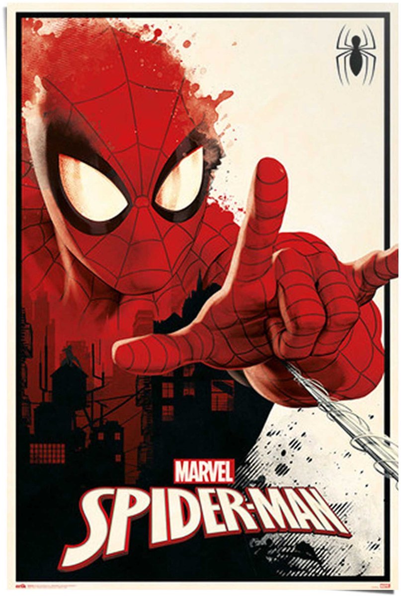 REINDERS Poster Marvel Spiderman - thwip - 91,5 x 61 - Papier - REINDERS rood