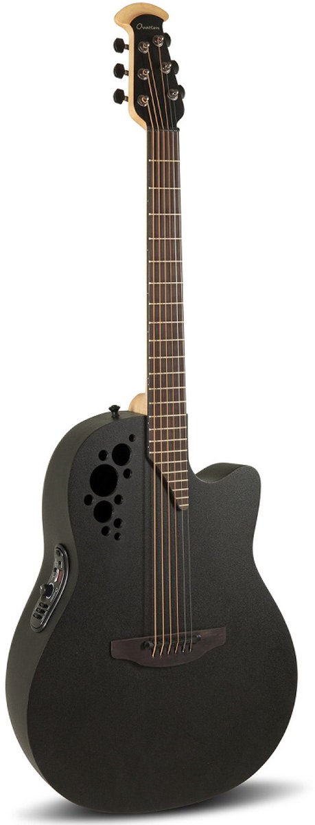 Ovation 2078TX-5-G Elite TX Deep Contour Cutaway Black Textured elektrisch-akoestische westerngitaar