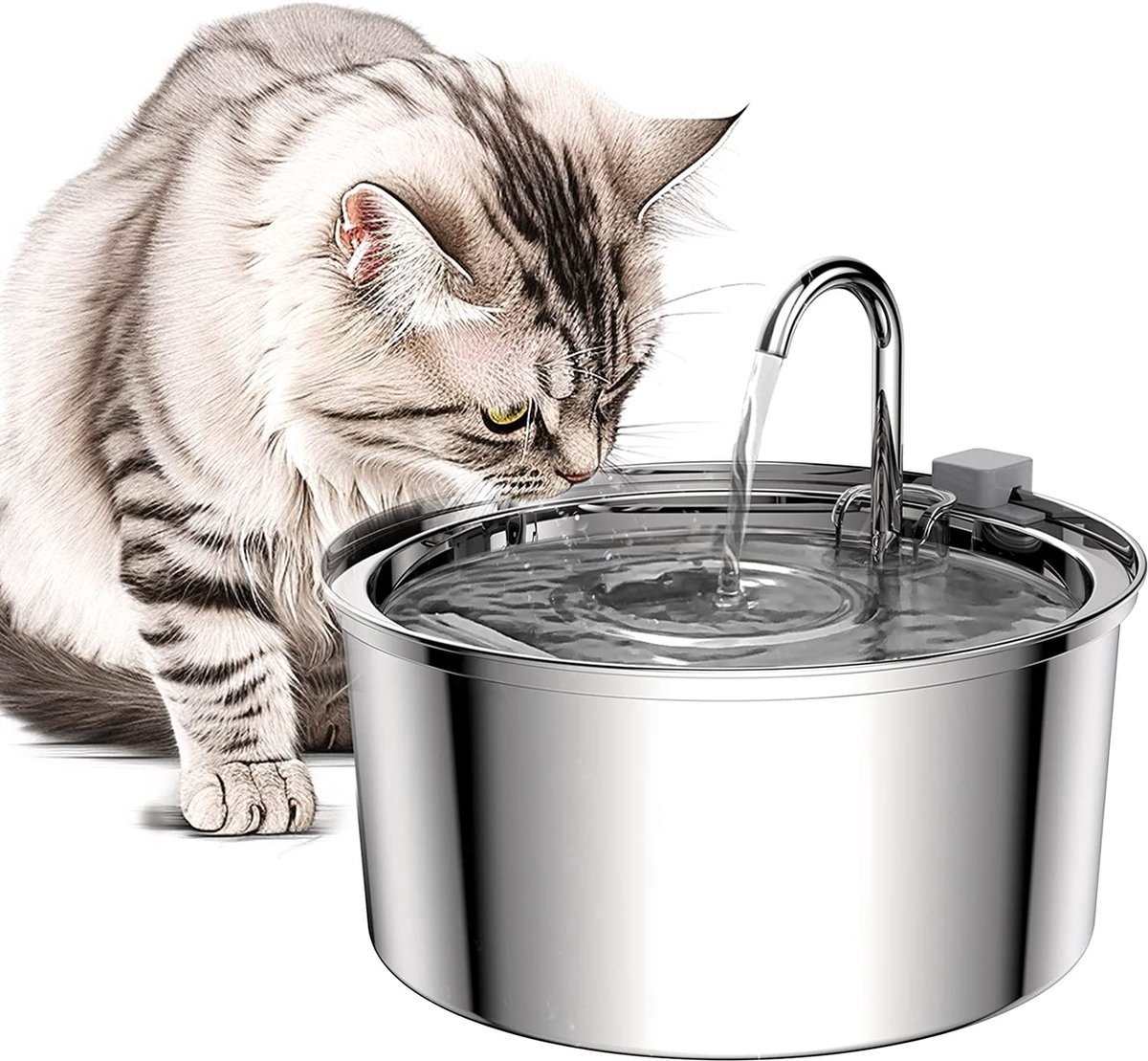 Kattenwaterfontein 3,2L Roestvrijstalen Kattenwaterfontein - afbeelding 3
