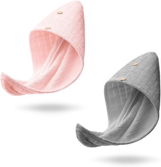 2 Stuks Haardrogende Handdoeken, Microvezel Haarhanddoek Wrap, Haartulbanden Voor Nat Haar, Super Absorberend, Sneldrogend Haar Tulband Wrap Voor Het Drogen Van Krullend Lang Dik Haar