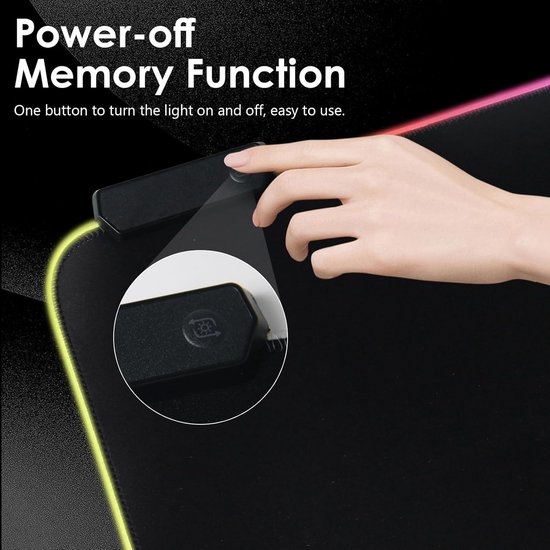Grote RGB Gaming Muismat - Waterdicht & Antislip - Met 7 LED Kleuren — afbeelding 4