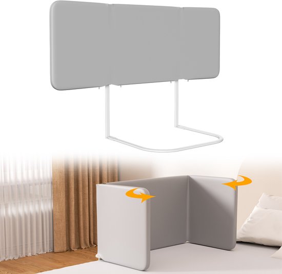 AufuN Bedhekje, draagbaar, 200 cm, opvouwbaar, kinderbedhekje voor kinderen, babybedhek, inklapbaar, draagbaar, valbeveiliging, bed voor baby's en kinderen in ouderbed, gemêleerd grijs AufuN Bedhekje, draagbaar, 200 cm, opvouwbaar, kinderbedhekje voor kinderen, babybedhek, inklapbaar, draagbaar, valbeveiliging, bed voor baby's en kinderen in ouderbed, gemêleerd grijs