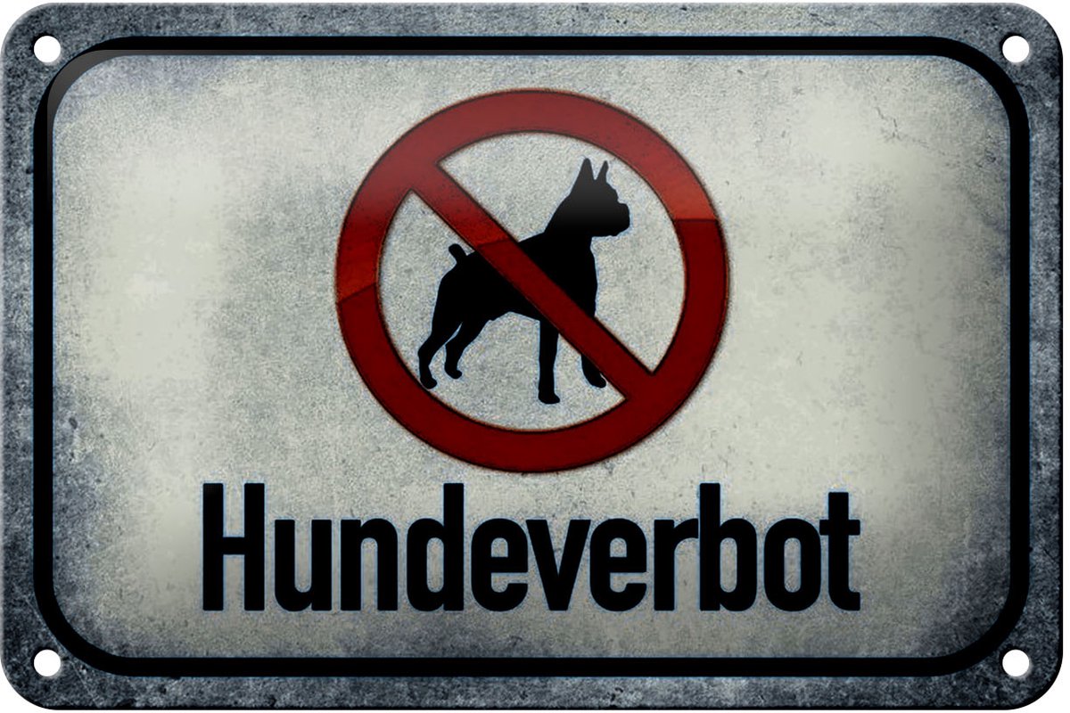 Blechschild Hinweis 18x12cm Hund Hundeverbot