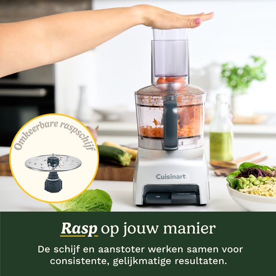 Cuisinart - FlexPrep Foodprocessor - 1,1 L - RVS Mes - Omkeerbare Schaafschijf - Inclusief Klopmes - 300 W - Zilver
