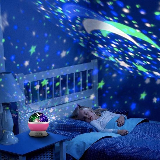Sterrenprojector Nachtlampje Rotatie Sterrenhemel Maanlamp voor Kinderkamer Decoratie van Merkloos — afbeelding 2