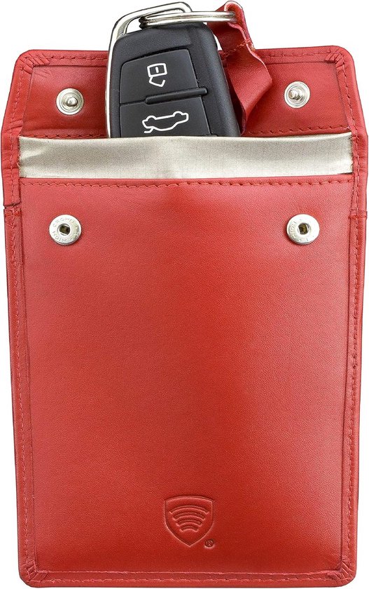 Étui En Cuir PU Pour Clé De Voiture, Support De Protection, Porte-Clés Avec Crochet Métallique, Fermeture à Glissière, Noir Rouge, Pour Clé De Télécommande De Voiture, Clé De