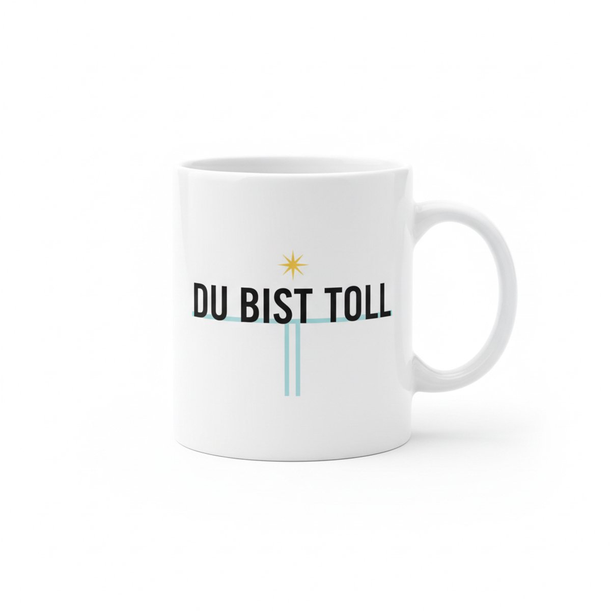 Positieve Duitse Tekst Mok 330 ml – “Du Bist Toll” Bemoedigende Koffie- & Theebeker Cadeau