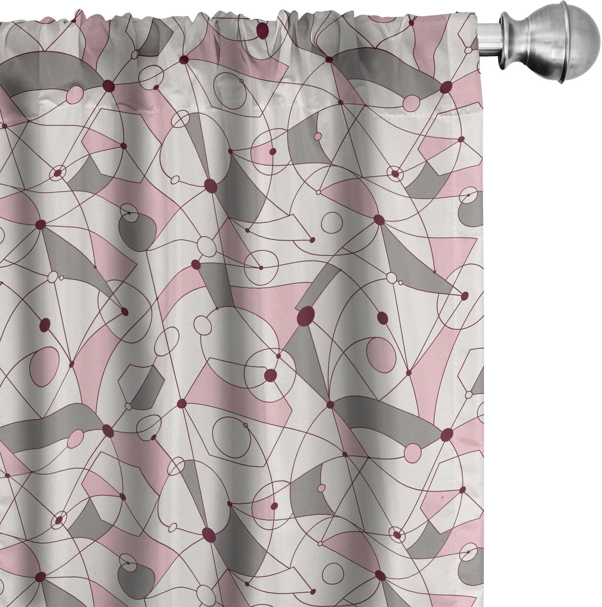 ABAKUHAUS Midden van de eeuw – 2x75x225 cm Gordijnen – Microvezel Pale Pink