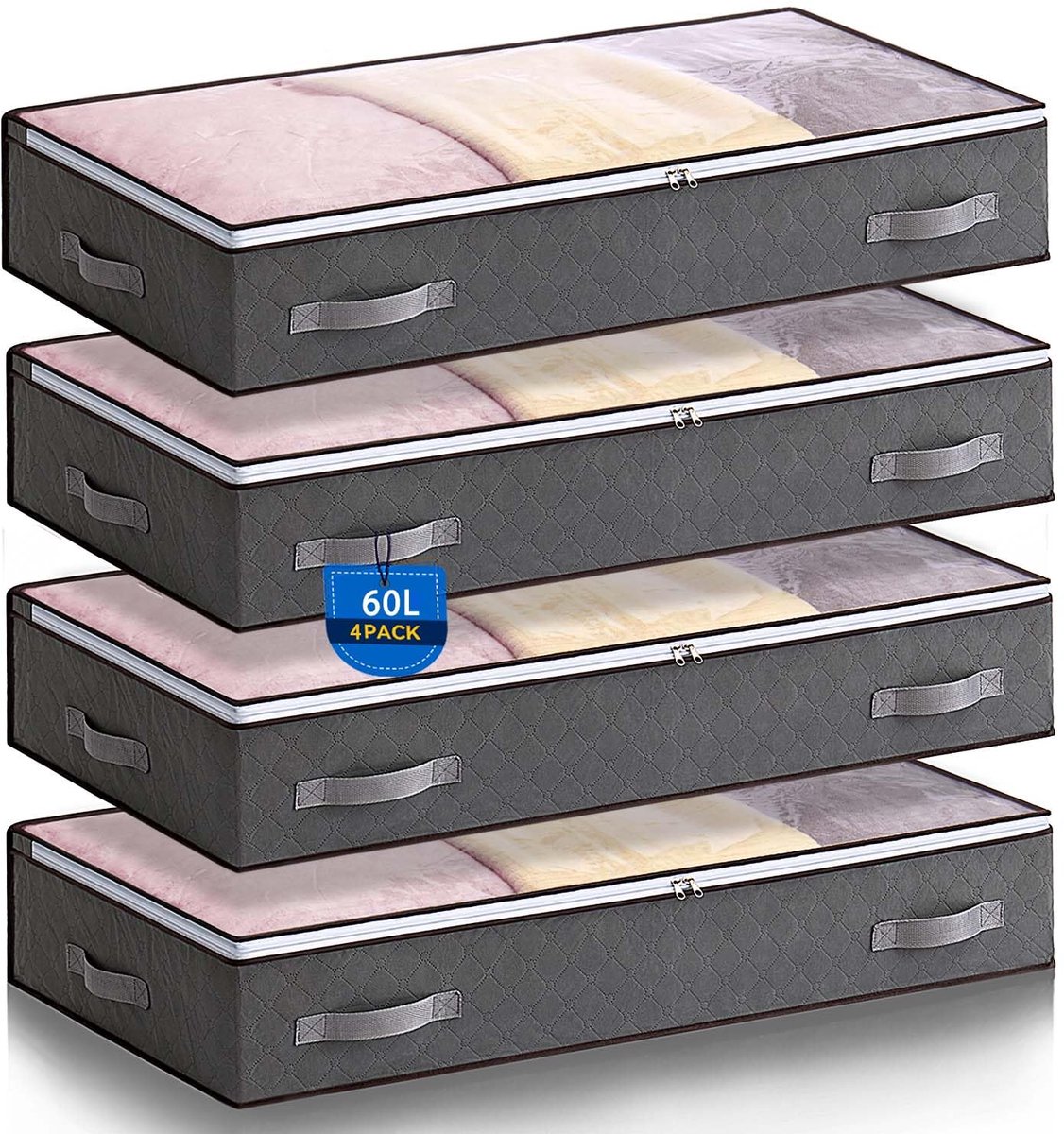 Unyqoos® Ruime en opvouwbare opbergdozen met venster voor onder het bed