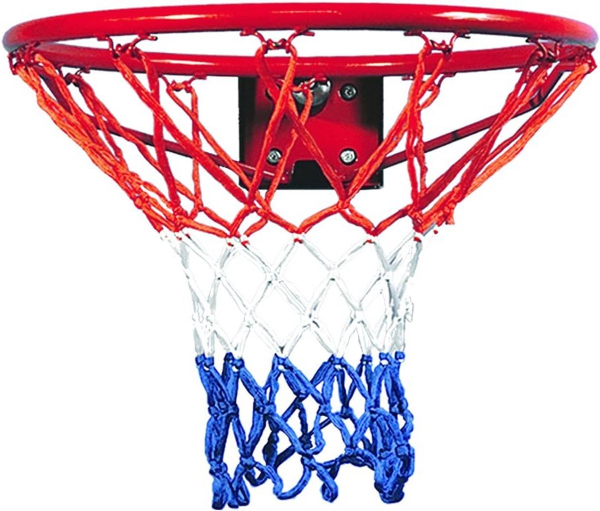 Basketbalpaal Hoogte Verstelbaar Rood/Wit - Inclusief Ring en Net