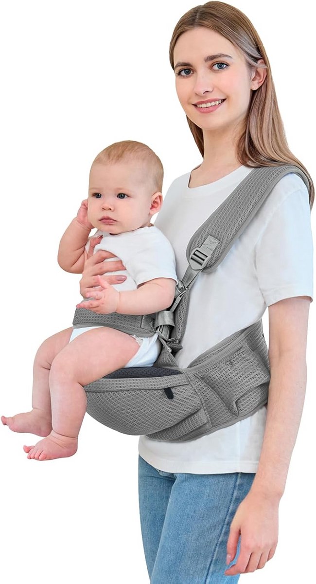 Ergonomische Babydrager met Heupzitje voor Pasgeborenen en Peuters