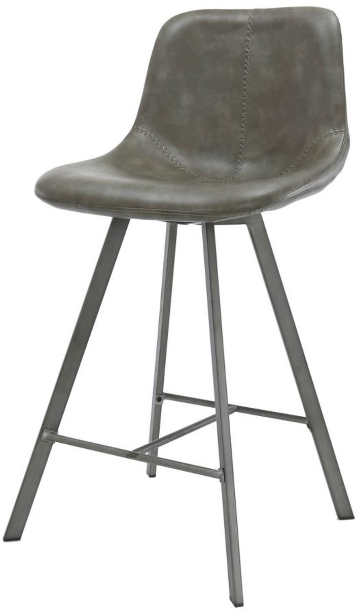 Giga Meubel Barstoel Zig-Zag - Taupe Kunstleer - Set van 2