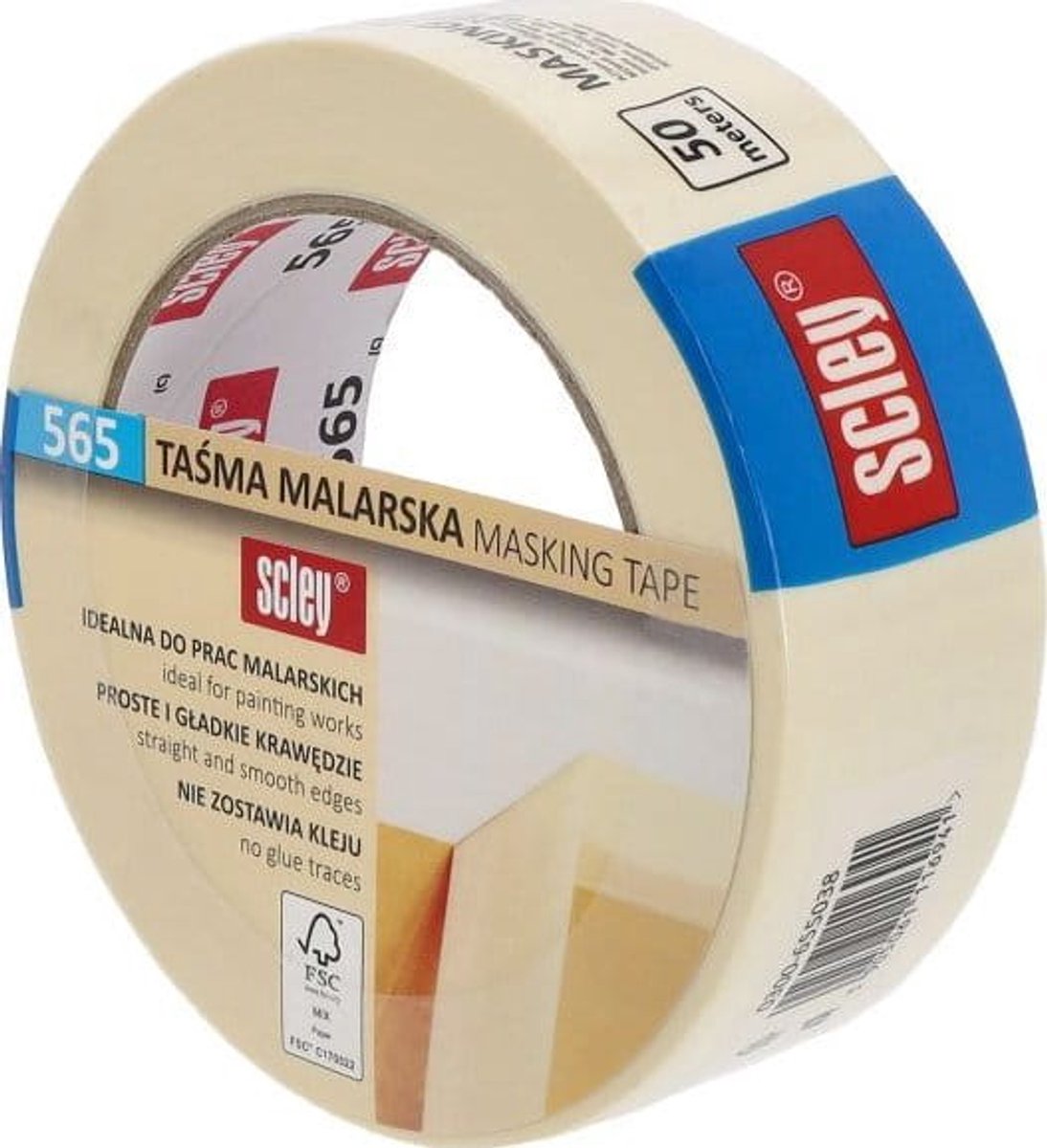 Scley 565 Afplaktape 38 mm x 50 m - Perfect voor schilderwerkzaamheden