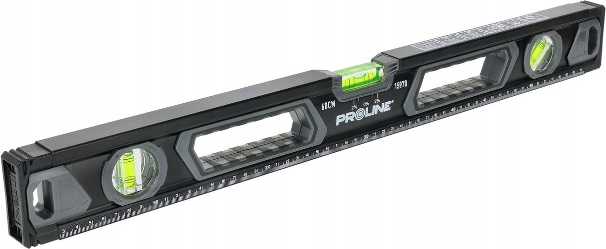Proline Aluminium Waterpas 60cm met Handvat & 3 Waterpassen