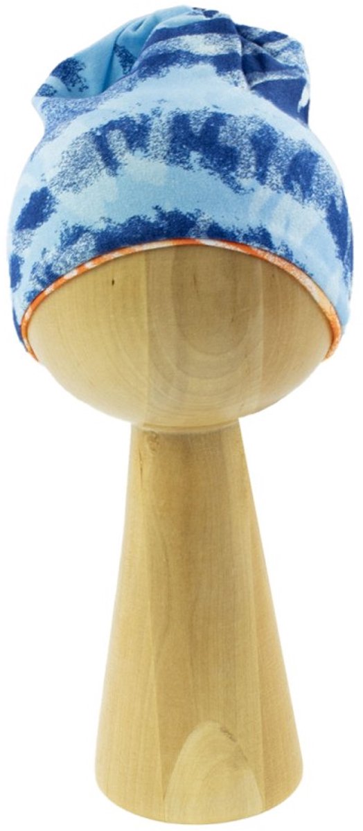 Nicol Baby Muts Blauw Maat 80/86 - Trendy Tie-Dye Stijl