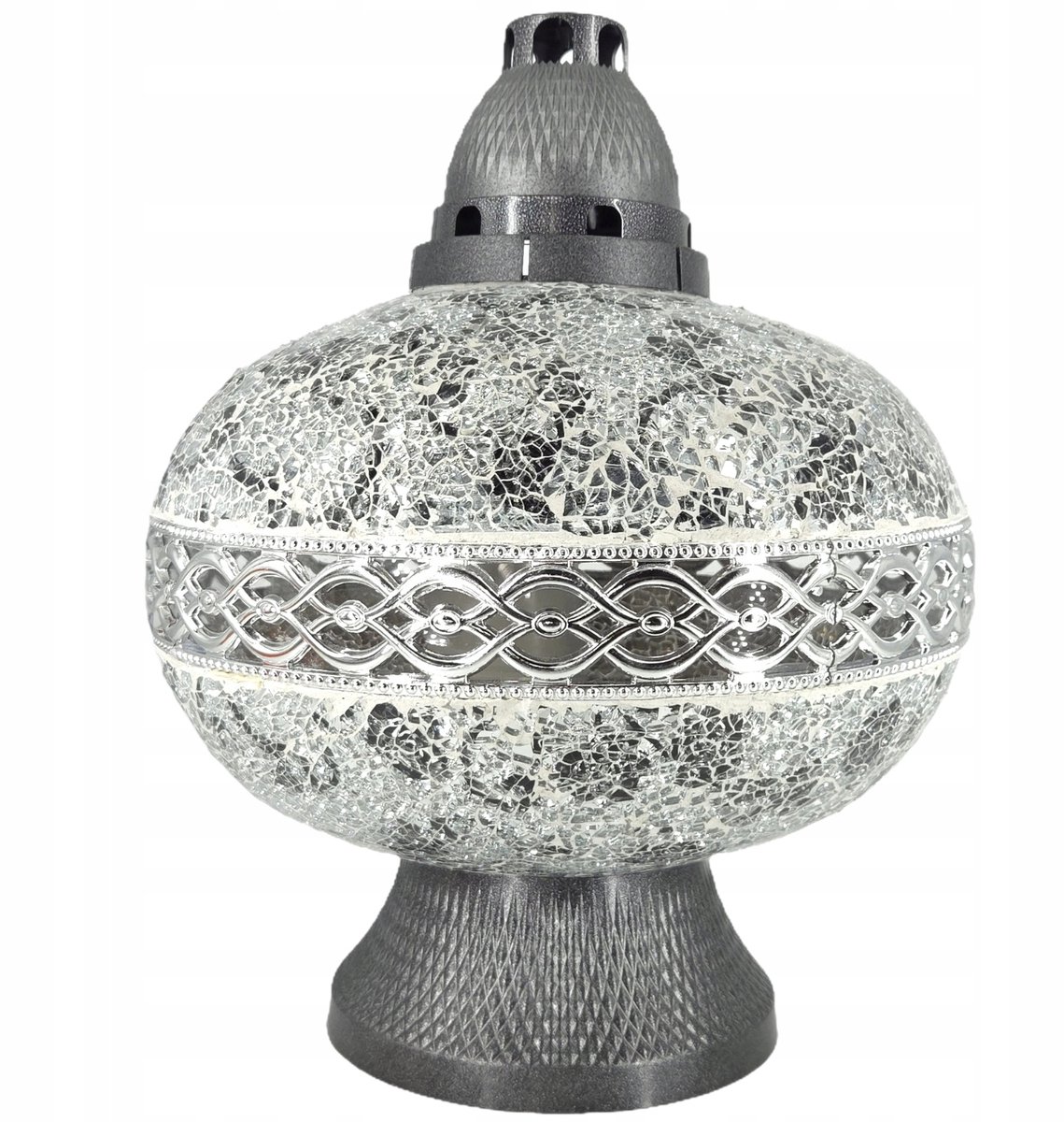 Grote Premium Waza Ilumini Znicz met Kristallen - Decoratieve Witte Vaas