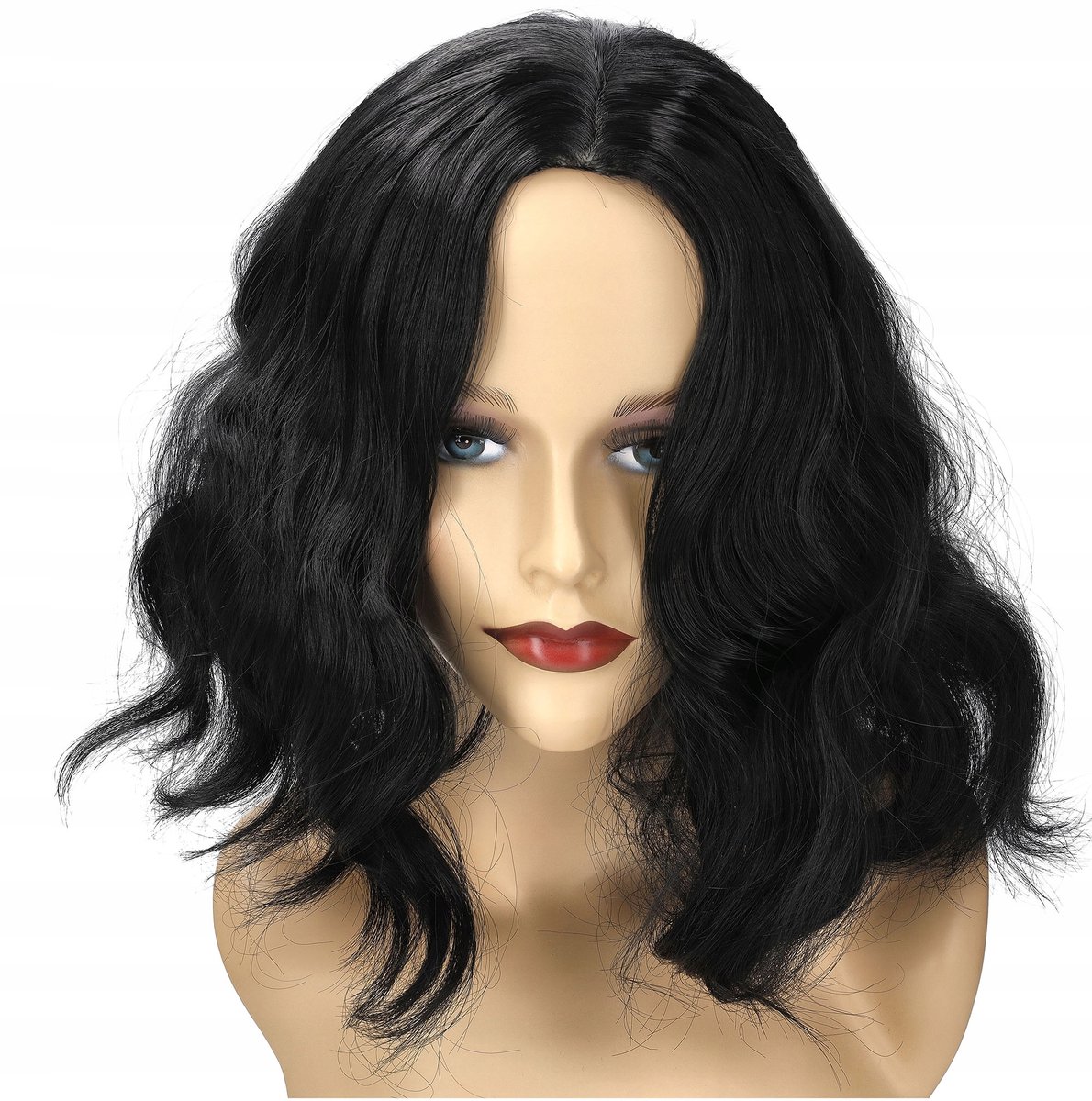 Damespruik Zwart Krullend Kort Bob Haar Cosplay Verkleedkostuum W35