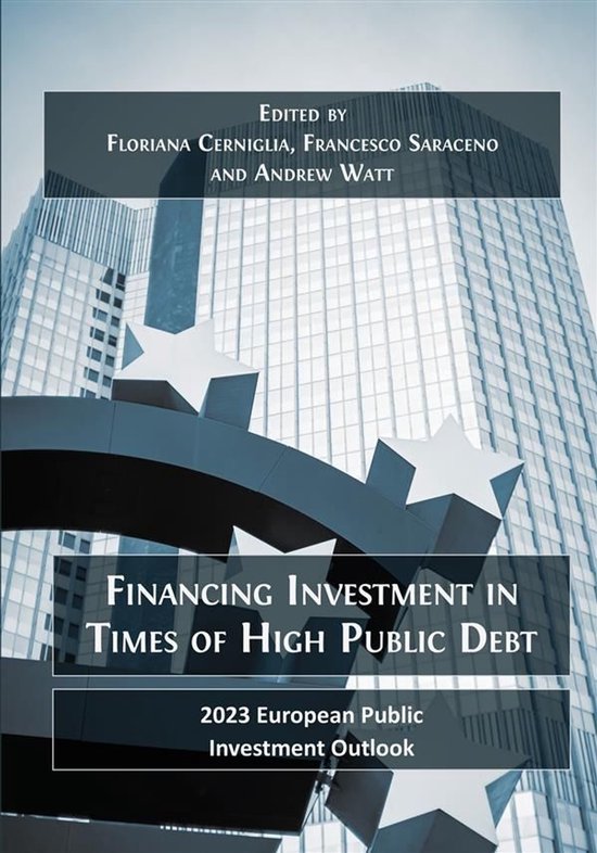 Boekomslag: 'Financing Investment in Times of High Public Debt' met gebouw op achtergrond.