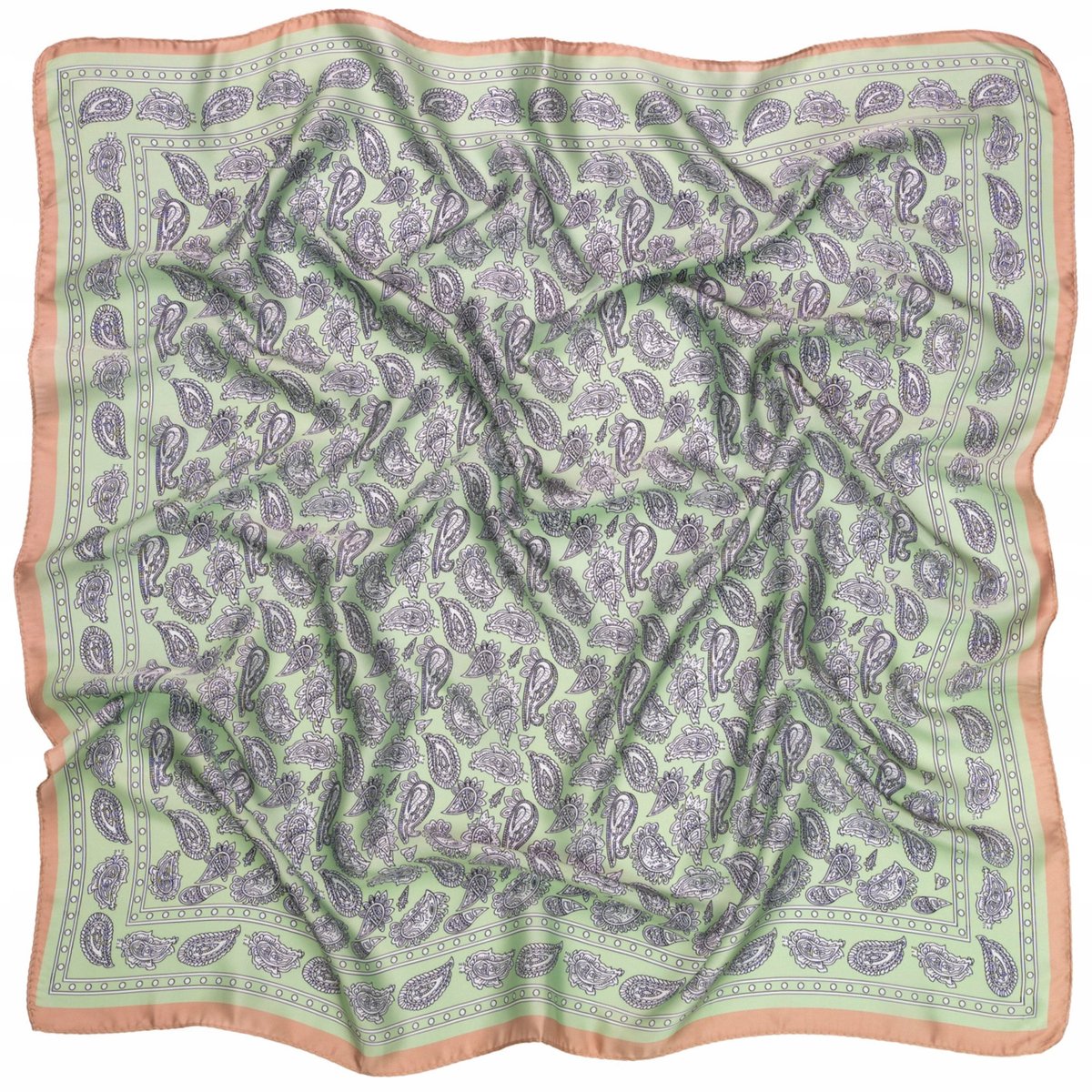 Satijnen Fancy Sjaal Paisley Mintgroen en Beige voor dames - Elegant