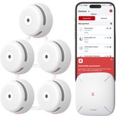 X-Sense Link+ Pro Slimme Rookmelder bundel - 5 XS01-M Rookmelders en SBS50 Base Station - Werkt via app - WiFi gateway - Draadloos RF koppelbaar - Brandalarm - Smart home