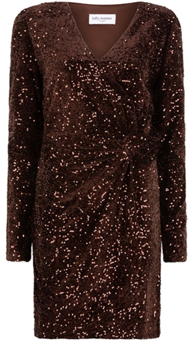Lofty Manner Jurk Dress Cyra Qk404 200 Brown Dames Maat - XS