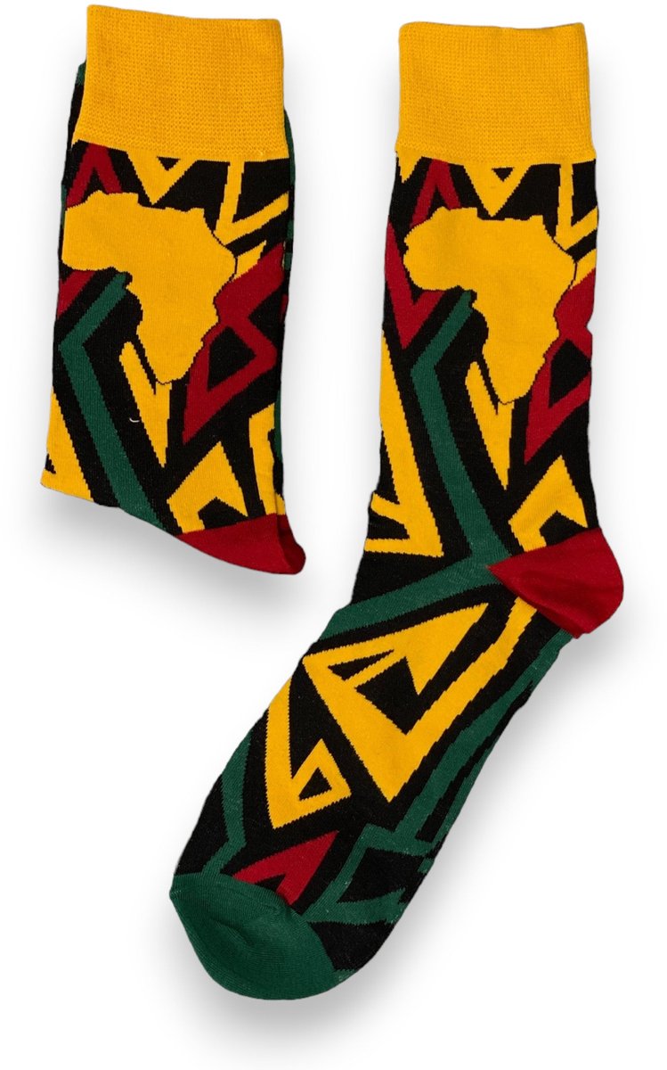 Afrikaanse sokken / Afro sokken / Kente sokken - Geel - Afrika print kousen / Happy Colorful Socks / Vrolijke sokken Maat 41-46