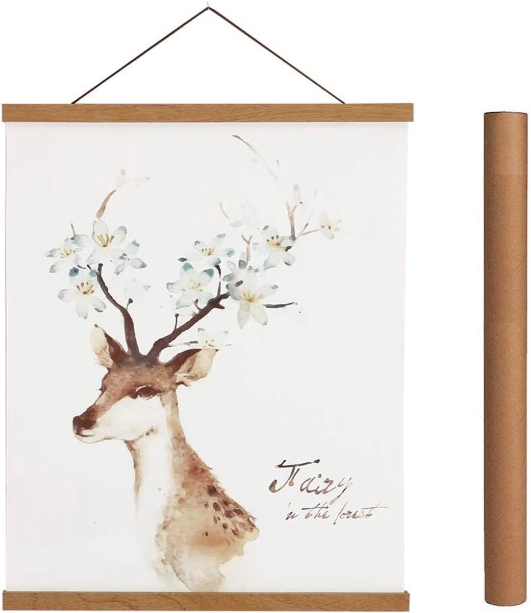 Stunq® Houten Posterhouder met Verstelbare Montage voor Foto's en Grafische Prints - 75 cm