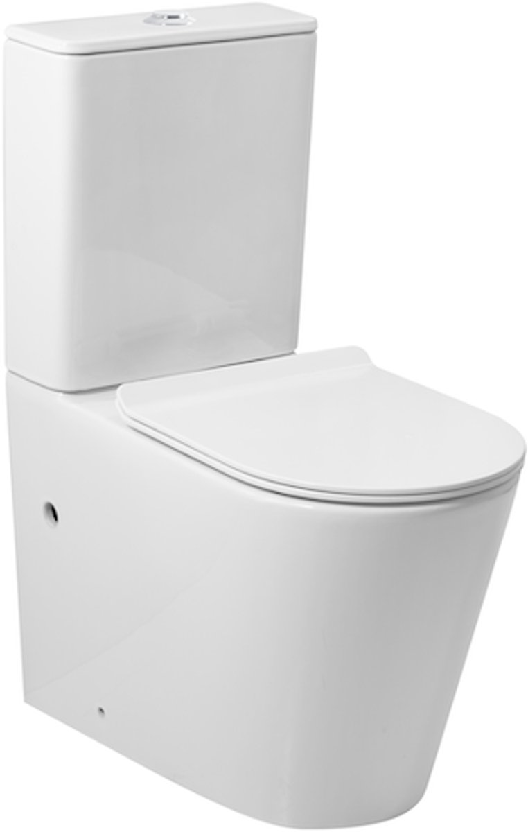 LINEA UNO - Ista 67 - Glans wit - Staand toiletset - Soft close - 6025