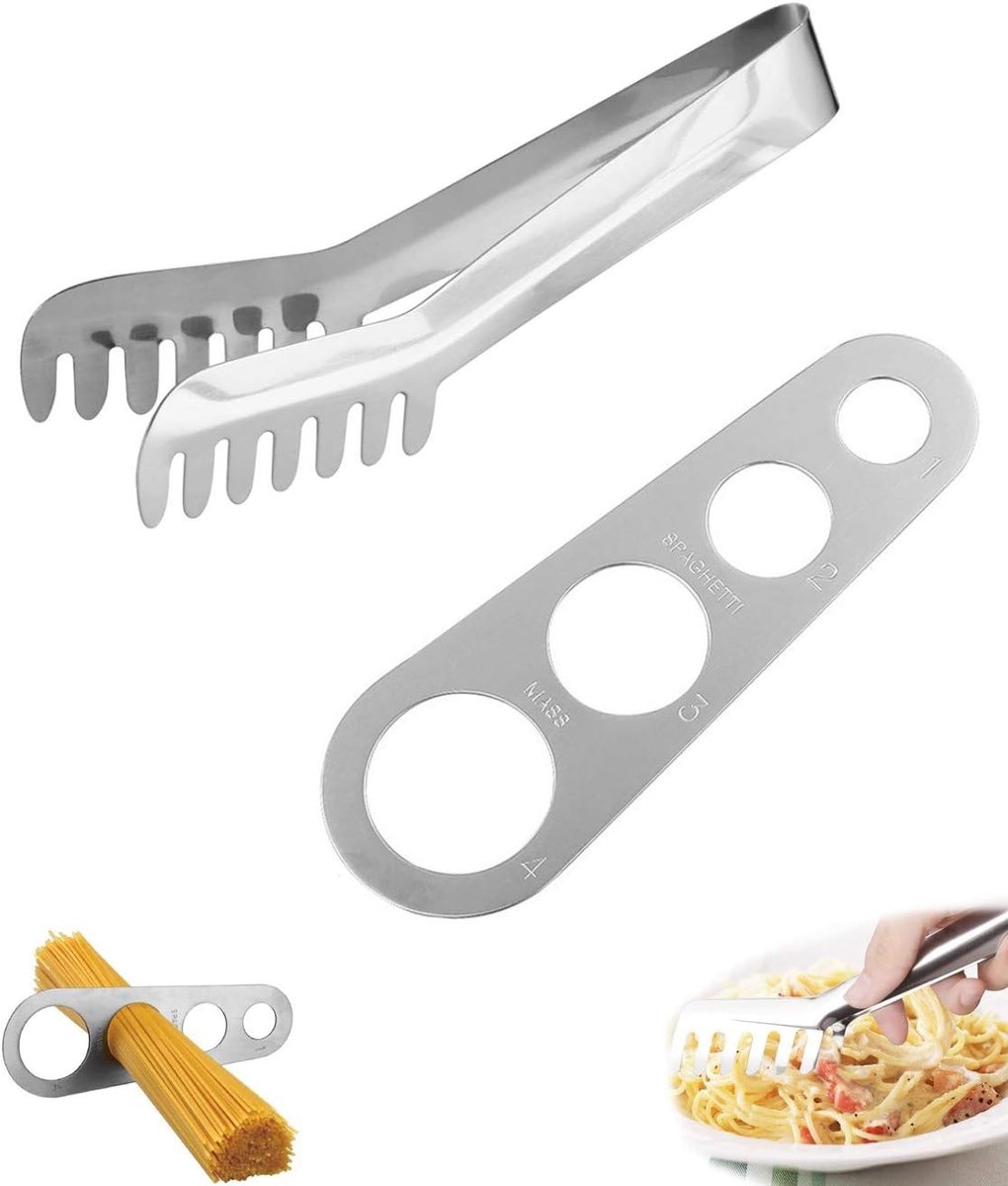 Spaghetti Ruler - Spaghetti Clip - RVS - Keukenmeter - Kleine Hulpmiddelen (2 Pack)