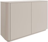 Selsey Luvio – Dressoir met 2 deuren en 6 vakken, afgeronde randen, 140 cm, kasjmiergrijs