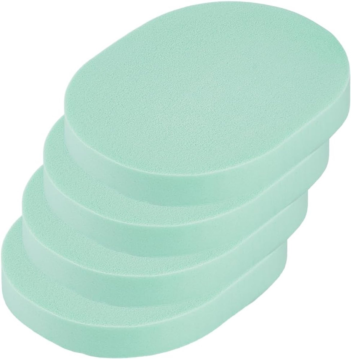 Reusable Makeup Removal Sponges - 4 Pieces Facial Cleansing Sponges - Oval Face Washing Sponges voor Vrouwen - Lichtgroene Schoonmaakaccessoires