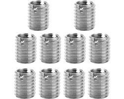 Pack of 20 M8 to M10 Draadadapters - RVS - Moer Reducer - Draad Invoegen voor Schroef en Kap Conversie voor Auto Reparatie - Sanitaire en Industriële Toepassingen