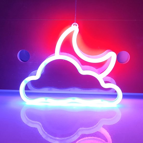 Daity 1 Pack - LED-neonlamp, decoratieve neonlamp, nachtlamp, neonlamp op batterijen/USB, wandlamp voor de slaapkamer, nachtlampje voor kinderen van Merkloos — afbeelding 3