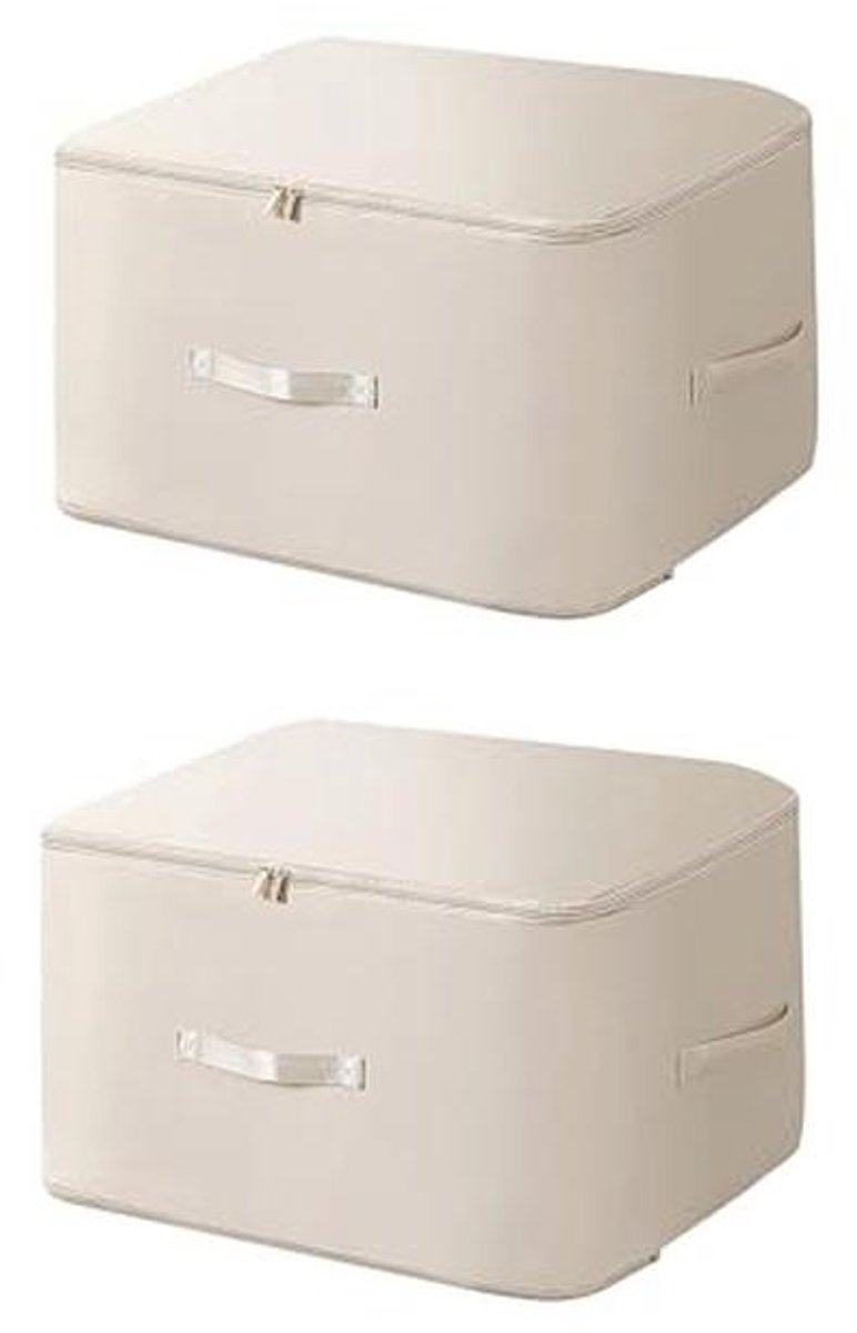 Ruimtebesparende Comprimerende Organizers - 2 Stuks voor Handdoeken, Kleding en Dekens (Beige, L)