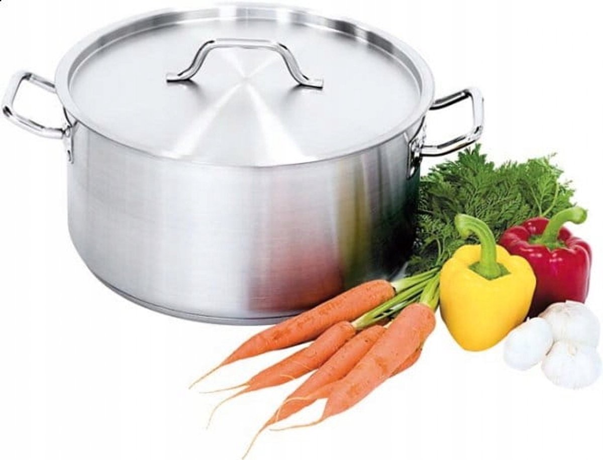 Stalgast Lage Pan Satin 31,4L met Deksel - Inductie Geschikt