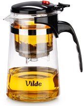 Theepot met Filter met Knop Glas 680 ml - Koffie- en Thee Pot - Infuser - Theezeef - Filter - Zeef