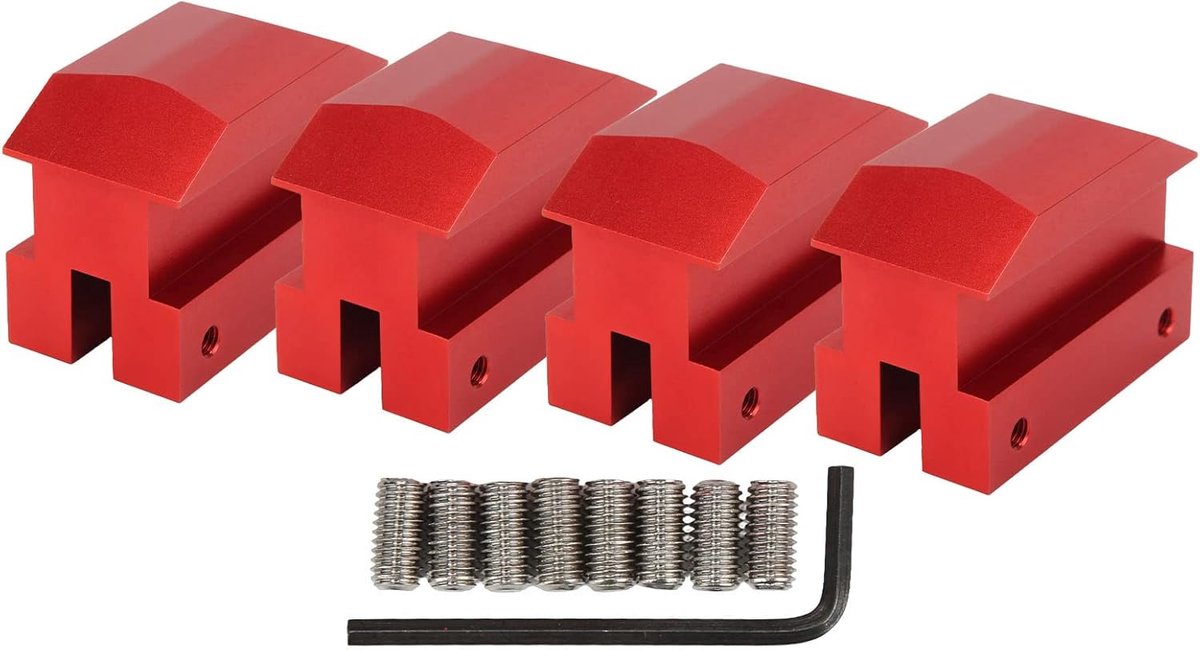 Lift Pads Billet Aluminum - Jack Pad voor 6th Gen Camaro - 4 Stuks - Rode Jacking Lifting Pad - Vloerjack - Bolt on Jack Points voor Camaro 2016-2024