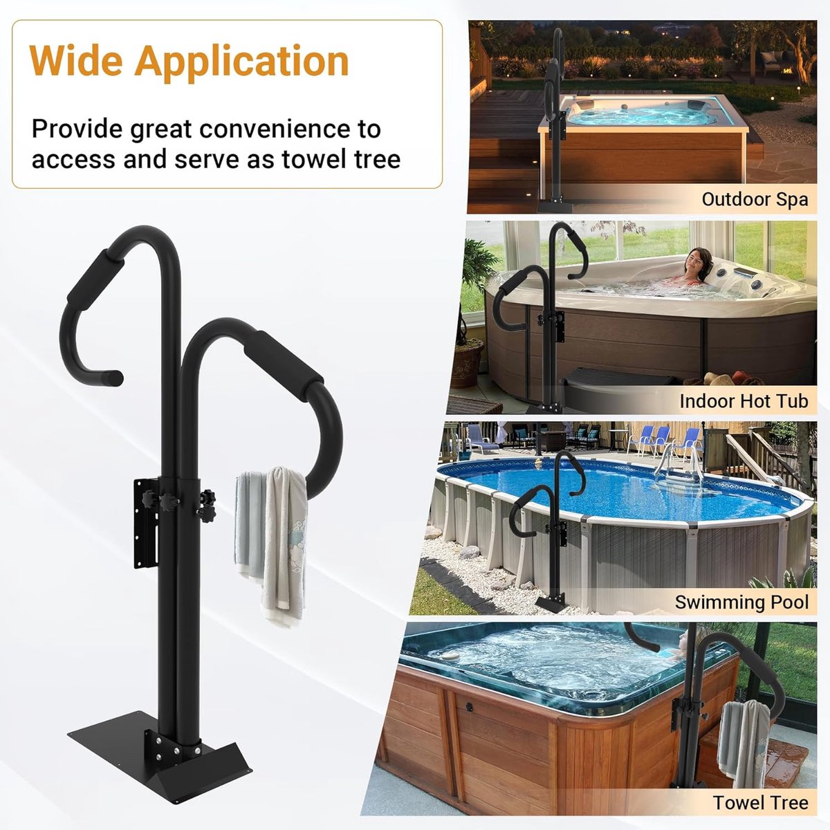 Premium Verstelbare Hottub Veiligheidsleuning 96–147 - Veiligheidsleuning 96–147 cm 360° Rotatie, - Medahomestore