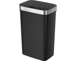 EKO - Hana Deluxe Sensor Bin 50 liter - Premium resin RVS - zwart - Prullenbak