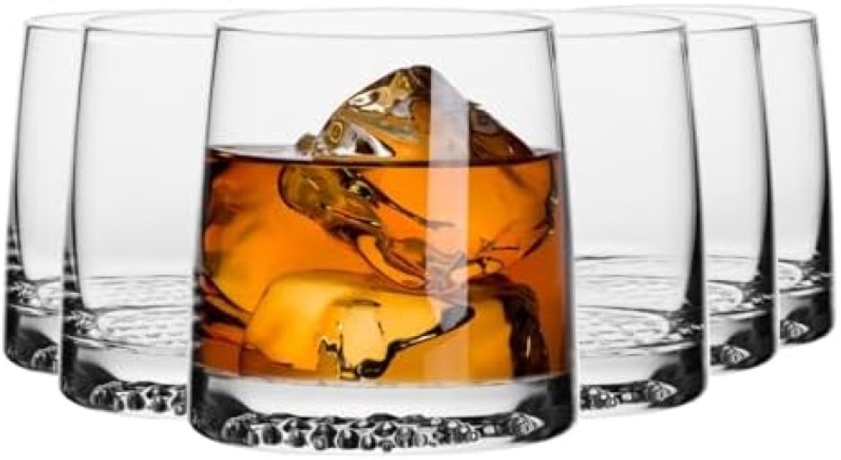 Set van 6 whiskyglazen met kristalhelder design