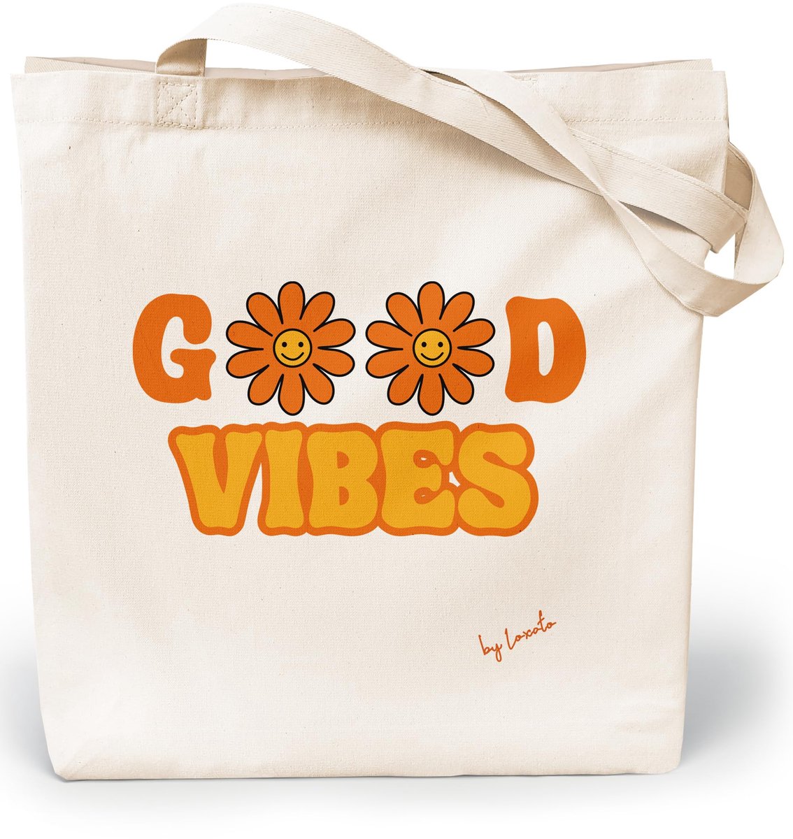 IMPERATORIS® Katoenen Tas - Draagtasje met Hengsels - Boodschappen voor Kinderen en Volwassenen - Stevige Kwaliteit - 1 Stuk - Naturel