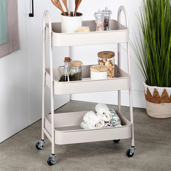 Shrivee 3 Extra Smalle Keukentrolley op Wieltjes 3 Niveaus Mobiele Lichtgewicht Karren Organizer voor Speelgoed (Zwart