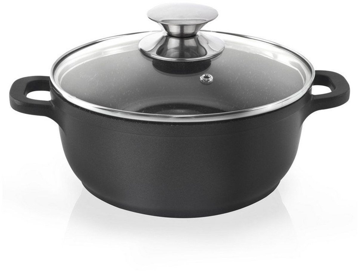 Orion Grande Serie - Granieten Pan - 16cm - Met Glazen Deksel - 1,4L