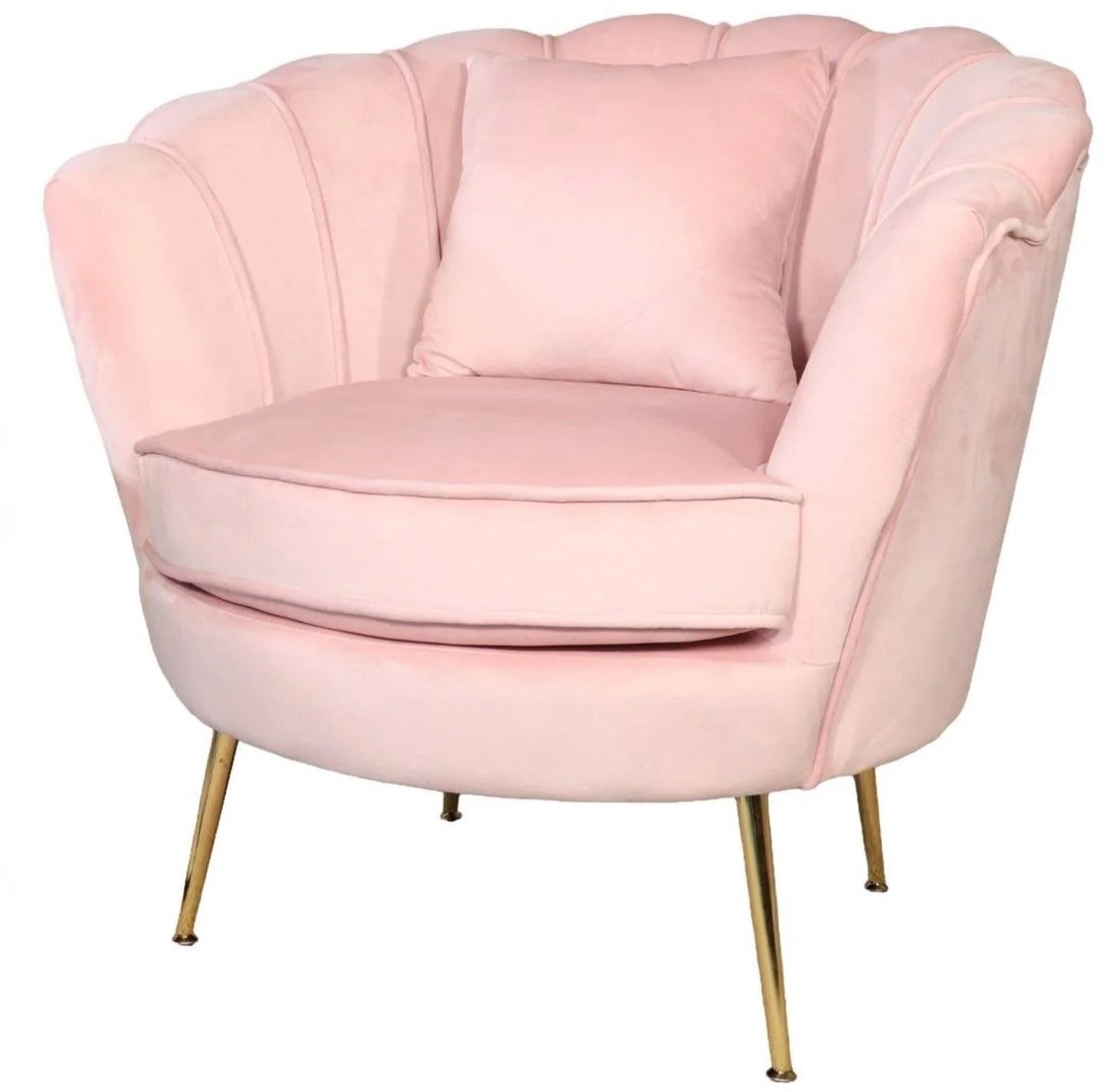 Fauteuil zitbank 1 persoons Belle velvet roze bankje