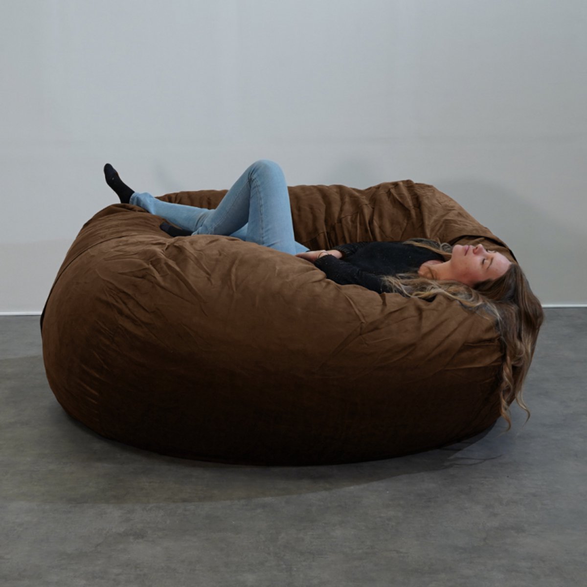 Bananair - Zitzak XXL afneembare hoes - microsuède - Bruin - 180 cm