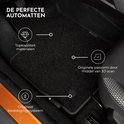 Zwarte automatten met grijze bies, met de tekst 'DE PERFECTE AUTOMATTEN'.