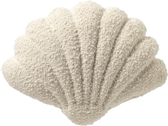 Dutch Decor JULIE - Sierkussen en forme de coquillage - 34x45 cm - White Neige - blanc - Coussin intérieur inclus