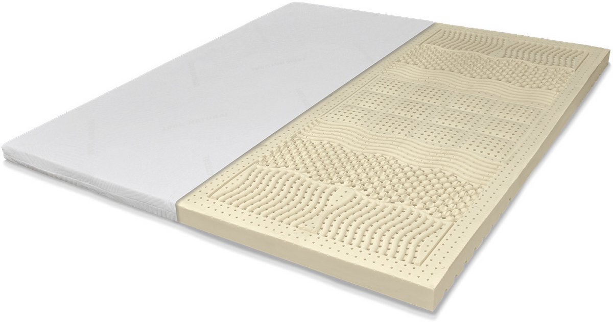 Tuur - Original Topper 90x200 - 100% Natuurlatex Matras Topper - Eenpersoons Topmatras - Matrastopper - Toppermatras - 7 Ergonomische Comfortzones - 8 cm Hoog - 1 topper: 2 zijdes
