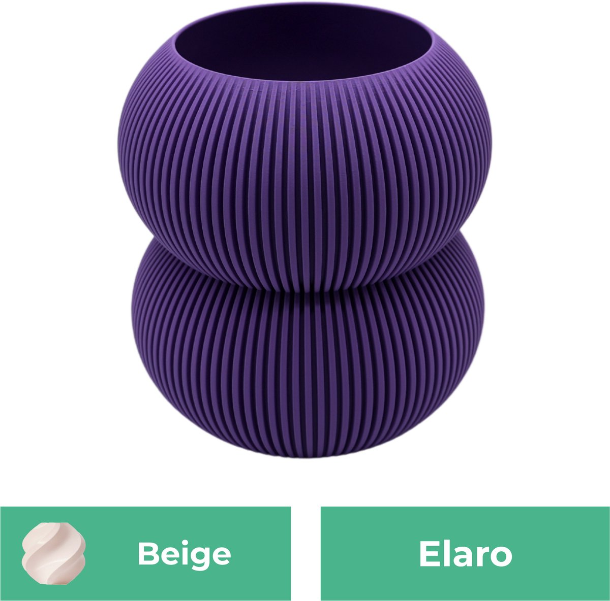 Lovora Elaro moderne vaas – Decoratieve vaas - Beige - 3d geprinte vaas – geschikt voor droogbloemen - 20CM