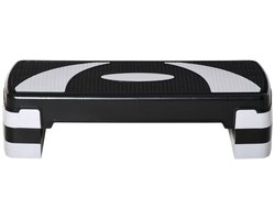 Fitness Step - Stepper - Aerobic Step - Stepbank - In Hoogte Verstelbaar 10‑20 cm - Antislip - Stepper Fitness - Fitnessstep - voor Thuis of op Kantoor - voor Revalidatie en Krachttraining - Zwart + Grijs